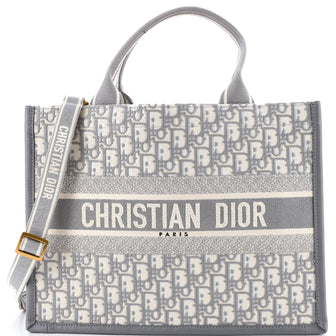 Christian Dior Book Tote with Strap Oblique Canvas Medium