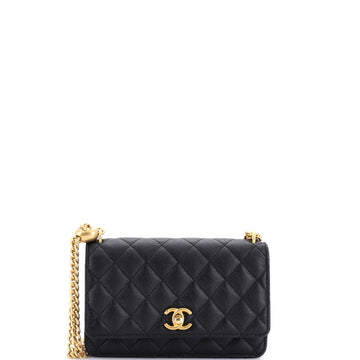 Chanel Sweet Heart Wallet on Chain Quilted Caviar