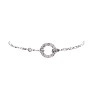 Cartier 2 Diamonds Love Bracelet 18K White Gold with Diamonds