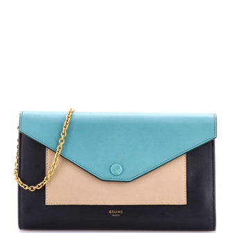 Celine Pocket Envelope Shoulder Bag Leather Small