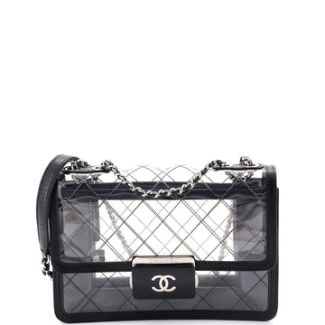 Chanel Beauty Lock Flap Bag Quilted PVC With Lambskin Large