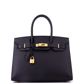 Hermes Birkin Sellier Bag Black Madame with Gold Hardware 30