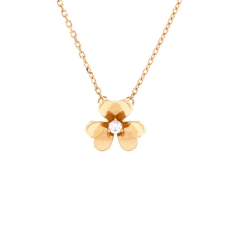 Van Cleef & Arpels Frivole Pendant Necklace 18K Yellow Gold and Diamond Mini