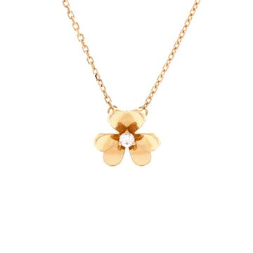 Van Cleef & Arpels Frivole Pendant Necklace 18K Yellow Gold and Diamond Mini
