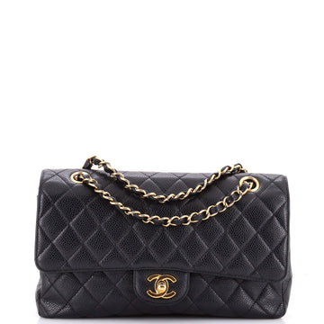 Chanel Vintage Classic Double Flap Bag Quilted Caviar Medium