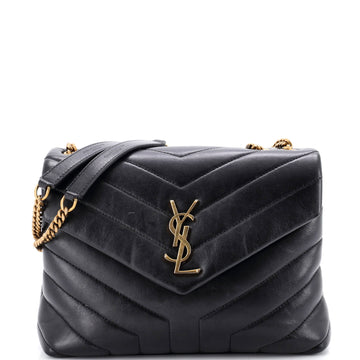 Saint Laurent Loulou Shoulder Bag Matelasse Chevron Leather Small