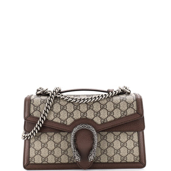 Gucci Dionysus Top Handle Chain Bag GG Coated Canvas Small