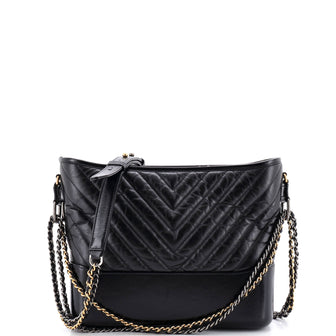 Chanel Gabrielle Hobo Chevron Aged Calfskin Medium