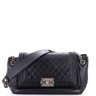 Chanel Boy Accordion Flap Bag Quilted Lambskin Medium
