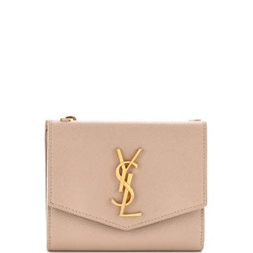 Saint Laurent Uptown Compact Flap Wallet Leather