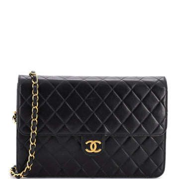 Chanel Vintage Clutch with Chain Quilted Leather Medium