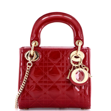 Christian Dior Lady Dior Chain Bag Cannage Quilt Patent Mini