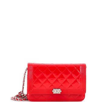 Chanel Boy Wallet on Chain Quilted Patent