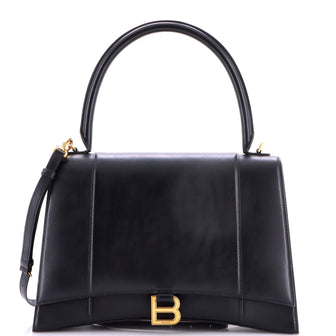 Balenciaga Hourglass Top Handle Bag Leather New Medium