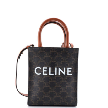 Celine Vertical Cabas Tote Triomphe Coated Canvas Mini