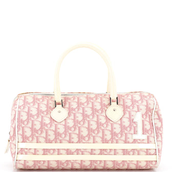 Christian Dior Vintage Boston Bag Diorissimo Canvas Medium