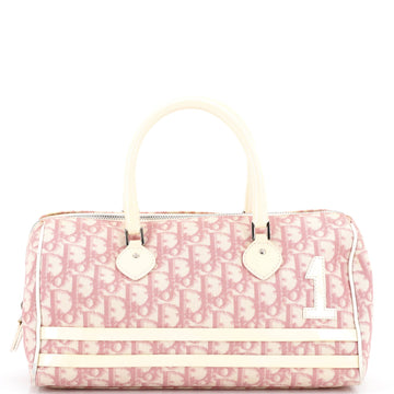 Christian Dior Vintage Boston Bag Diorissimo Canvas Medium