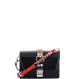 Prada Elektra Shoulder Bag Studded Leather Small