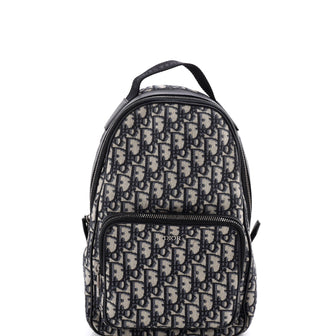 Christian Dior Zip Around Sling Backpack Oblique Canvas