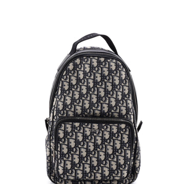 Christian Dior Zip Around Sling Backpack Oblique Canvas