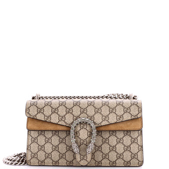 Gucci Dionysus Bag GG Coated Canvas with Crystal Embellished Metal Small