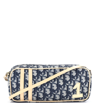 Christian Dior Vintage Trotter Baguette Shoulder Bag Diorissimo Canvas