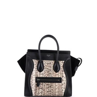 Celine Luggage Bag Python and Leather Mini