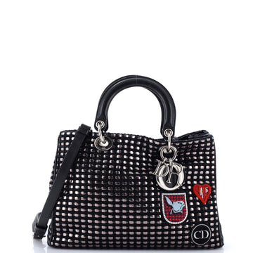 Christian Dior Diorissimo Tote Patch Embellished Metallic Tweed Medium