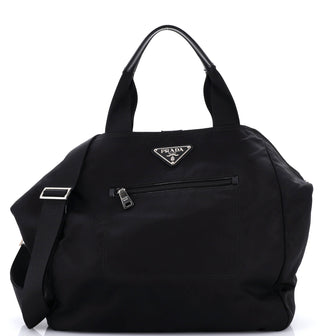 Prada Convertible Front Pocket Tote Tessuto Medium