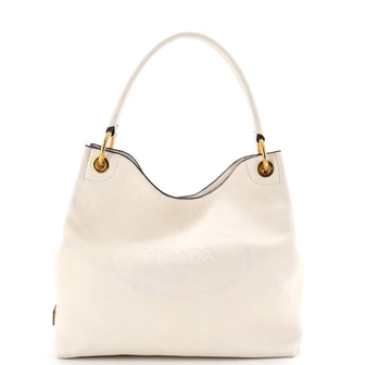 Prada Logo Hobo Embossed Vitello Daino Medium