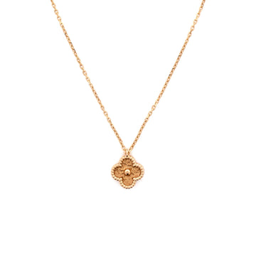 Van Cleef & Arpels Sweet Alhambra Pendant Necklace 18K Rose Gold