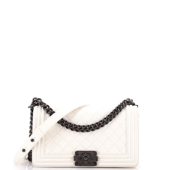 Chanel Boy Flap Bag Quilted Lambskin Old Medium