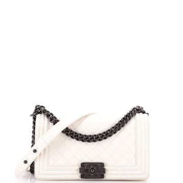Chanel Boy Flap Bag Quilted Lambskin Old Medium