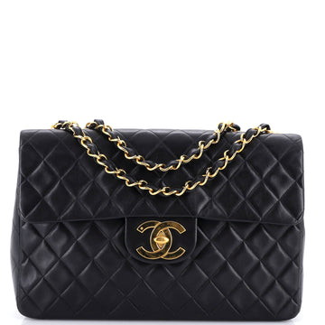 Chanel Vintage Classic Single Flap Bag Quilted Lambskin Maxi
