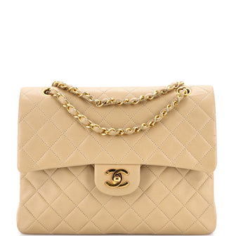 Chanel Vintage Square CC Flap Bag Quilted Lambskin Medium
