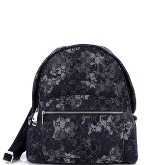 Gucci Zip Front Pocket Backpack Camouflage GG Denim