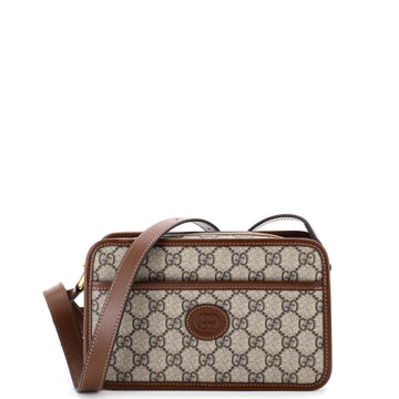 Gucci Interlocking G Patch Camera Bag GG Coated Canvas Mini