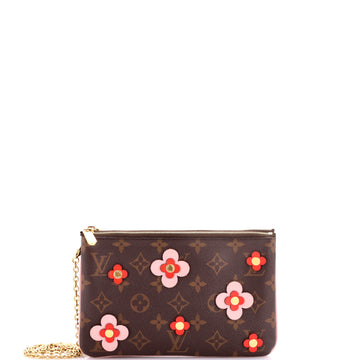 Louis Vuitton Double Zip Pochette Limited Edition Blooming Flowers Monogram Canvas