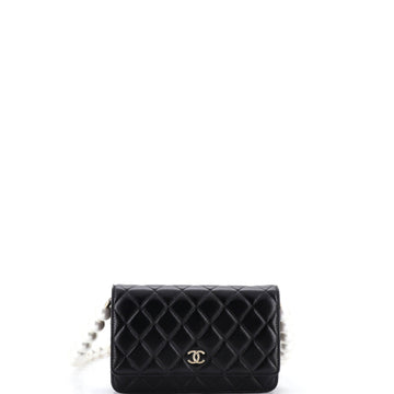 Chanel Pearl Strap Wallet on Chain Quilted Lambskin