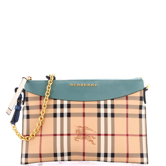 Burberry Peyton Crossbody Bag Haymarket Coated Canvas