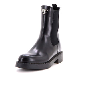 Prada Women's Triangle Logo Chelsea Boots Leather