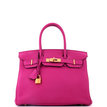 Hermes Birkin Handbag Pink Togo with Gold Hardware 30