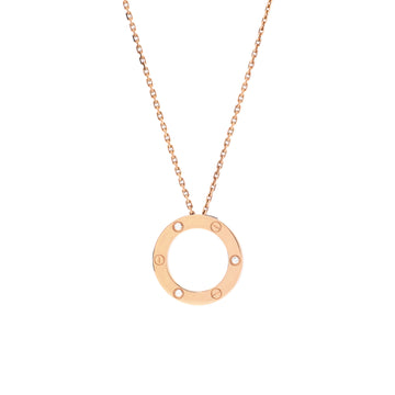 Cartier 3 Diamonds Love Pendant Necklace 18K Rose Gold and Diamonds
