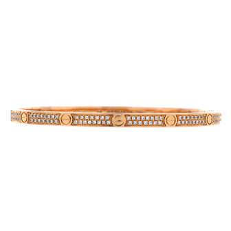 Cartier Love Bracelet 18K Rose Gold with Pave Diamonds Small