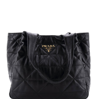 Prada Flou Dynamique Open Tote Quilted Nappa Leather Large