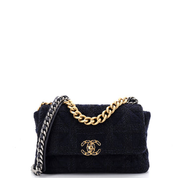 Chanel 19 Flap Bag Quilted Tweed Large