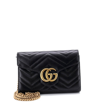 Gucci GG Marmont Chain Wallet Matelasse Leather Mini