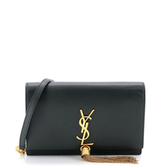 Saint Laurent Classic Monogram Tassel Chain Wallet Leather