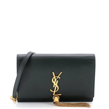Saint Laurent Classic Monogram Tassel Chain Wallet Leather