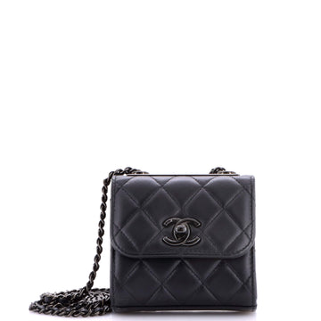 Chanel So Black Trendy CC Clutch with Chain Quilted Lambskin Small